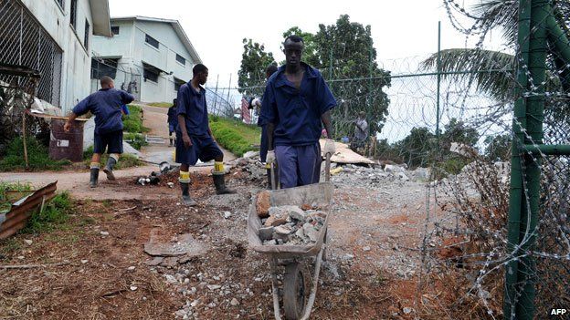 Prisoners at jail for accused or convicted pirates