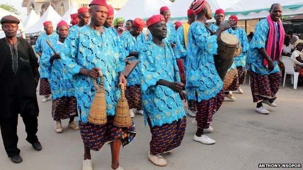 Dancers at an Igbo funeral