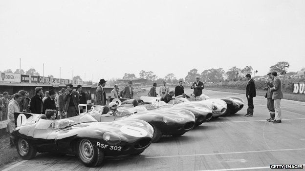 D-type Jaguars at Le Mans