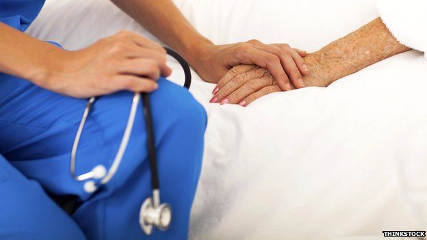 Generic image of nurse holding a patient's hand