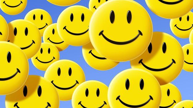 Lots of bright yellow smiley faces