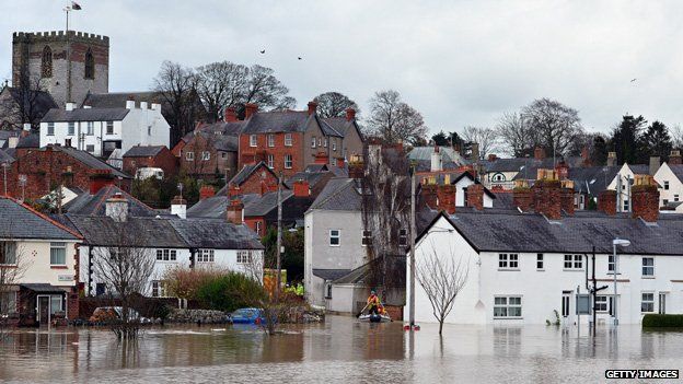 Flooding in St Asaph, Denbighshire, in November 2012