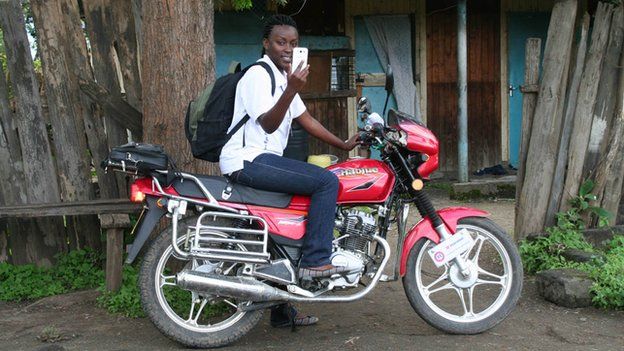 Health worker on a motorcycle