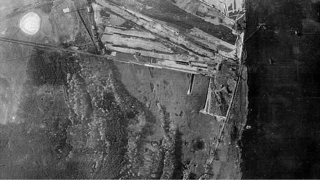Aerial photo of Peenemunde, northern Germany, WWII