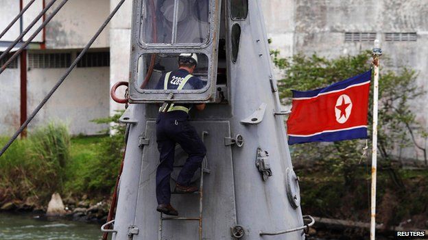 Inspector on North Korean ship, Colon City (17 July)