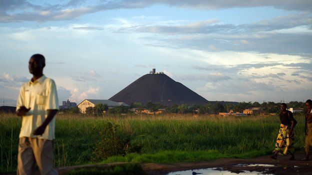 A view over the massive slag heap, which has become the symbol of DR Congo's Lubumbashi city, taken on 1 December 2011
