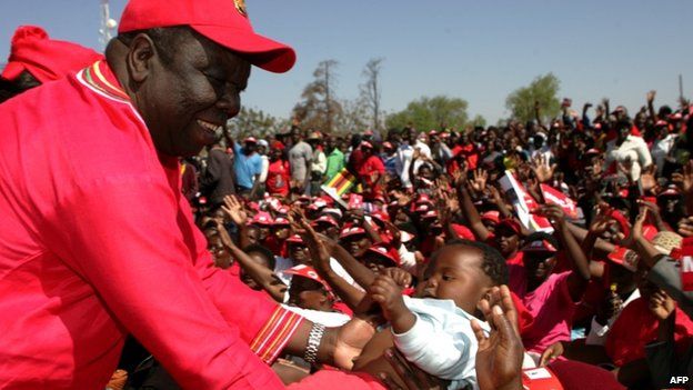 Morgan Tsvangirai at a rally in Gweru on 21 July 2013