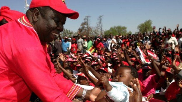 Morgan Tsvangirai at a rally in Gweru on 21 July 2013
