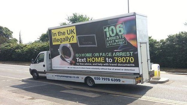 Illegal immigrant advert van