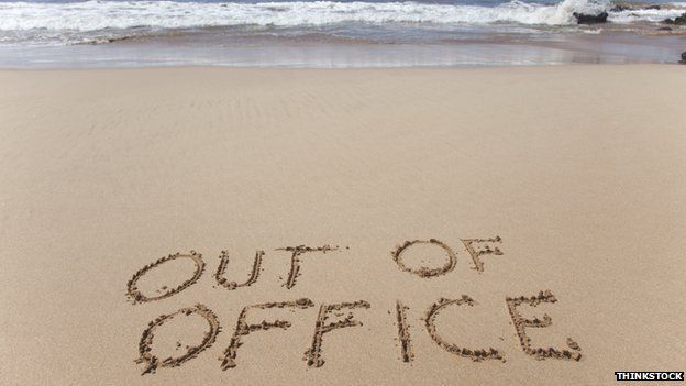 Out of office in the sand