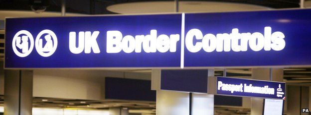 UK border controls at an airport