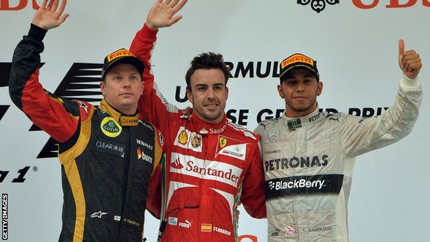 Raikkonen, Alonso and Hamilton