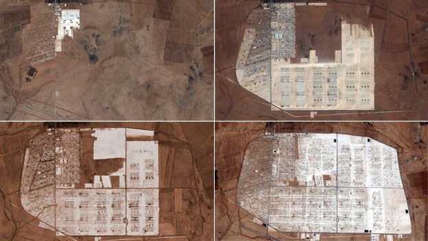 Zaatari refugee camp over time