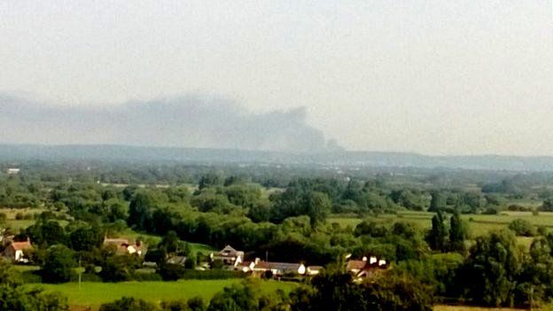 The fire seen between Locking and Sandford