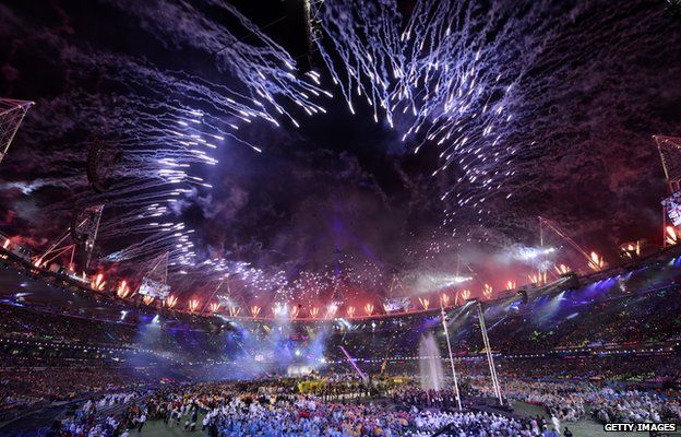 Fireworks from the Paralympics closing ceremony