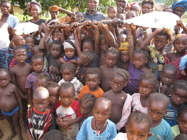 Children in the village of Mogbaima in Sierra Leone