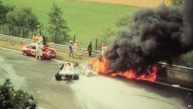 Niki Lauda was pulled from his burning car at Nurburgring in 1976
