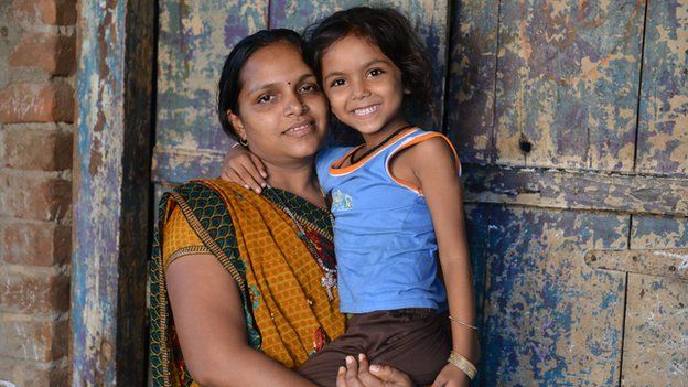 Vasanti with her daughter