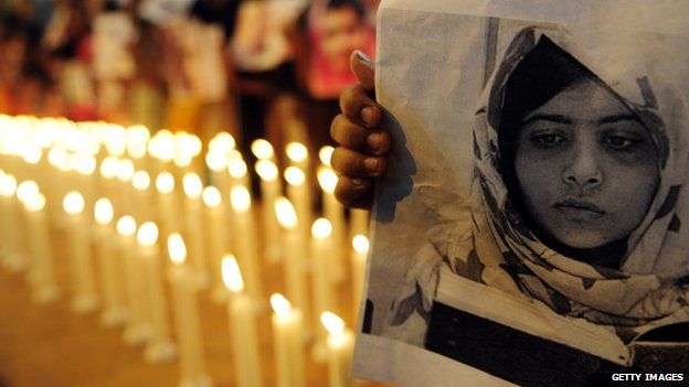 Candlelit vigil for the recovery of Malala held in November 2012