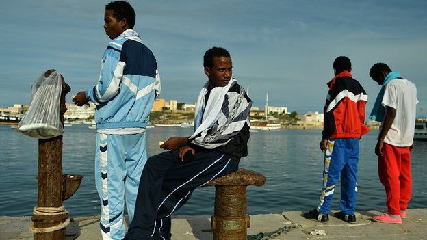 Migrants on Lampedusa