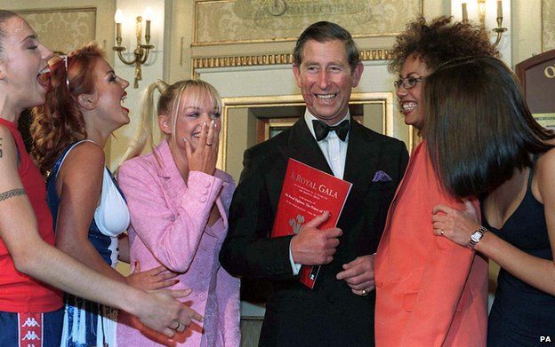 Prince Charles meets the Spice Girls in 1997