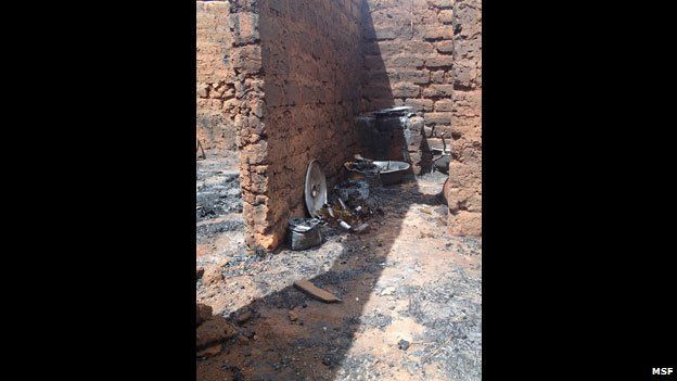 Burned out house near Bossangoa, CAR