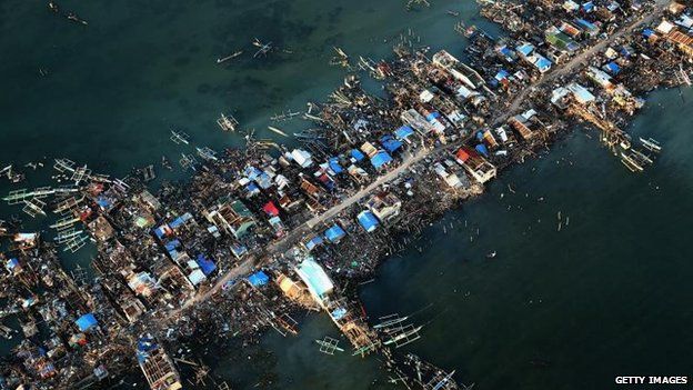Demolished town on eastern Samar Island (14 November)