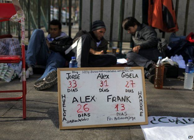 Hunger strikers in Madrid, 13 November