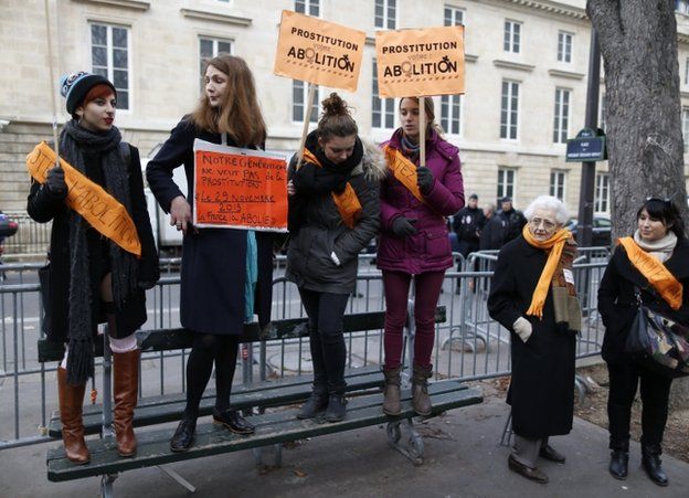 Supporters of the ban demonstrate near the National Assembly in Paris, 29 November