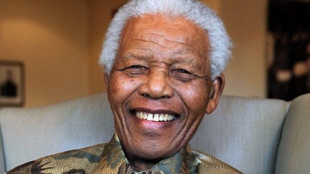 Nelson Mandela in a file photo from 2010