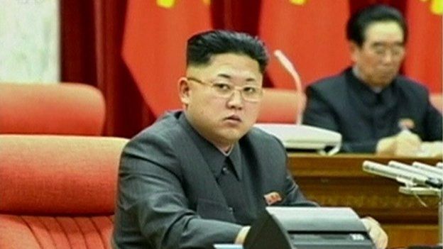 Kim Jong-un presiding over meeting