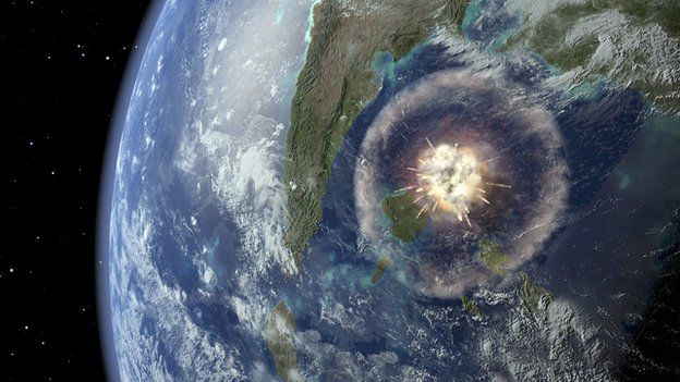 Artist's impression of Chicxulub impact