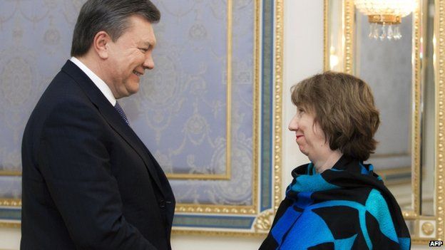 President Yanukovych with Catherine Ashton (11 Dec)