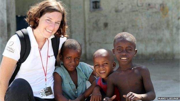 Mandy working in Haiti before malaria