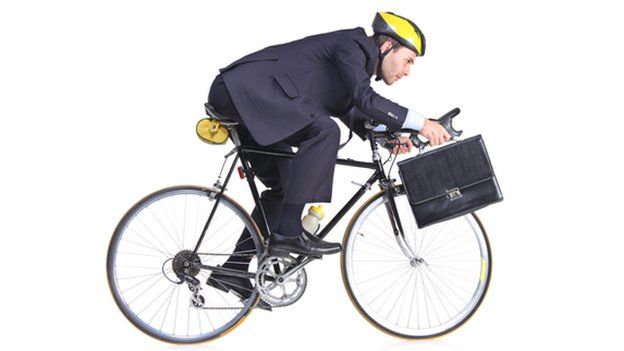 Businessman on bike