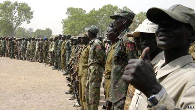 South Sudanese soldiers in 10 January 2005