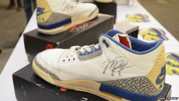 Michael Jordan True Blue practice-worn, dual signed IIIs