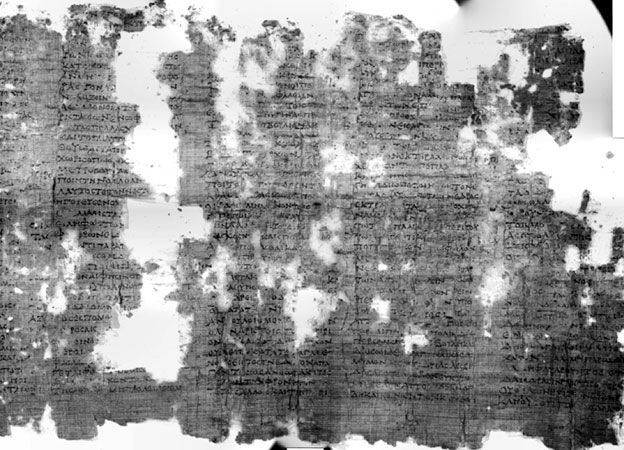Papyrus viewed with multispectral infrared light