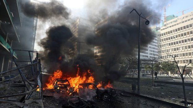 Wrecked cars, Beirut 27 Dec 13