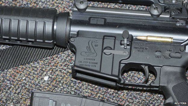 Close-up of a rifle released by Connecticut police (27 December 2013)