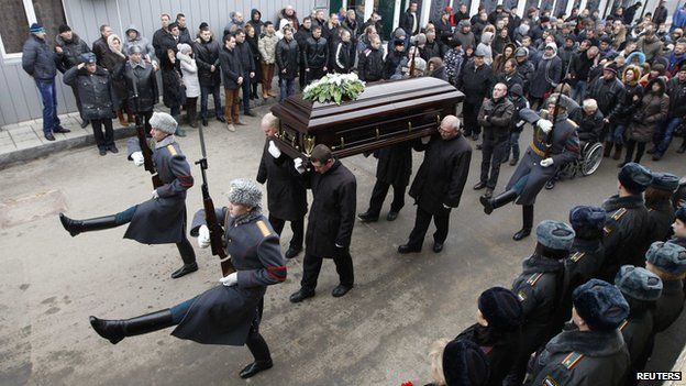 Funeral of policeman Dmitry Makovkin, 2 Jan 14