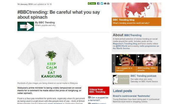 A screengrab of the BBC Trending story that was blocked in Malaysia