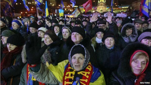 Pro-EU protesters in Kiev. Photo: 16 January 2014