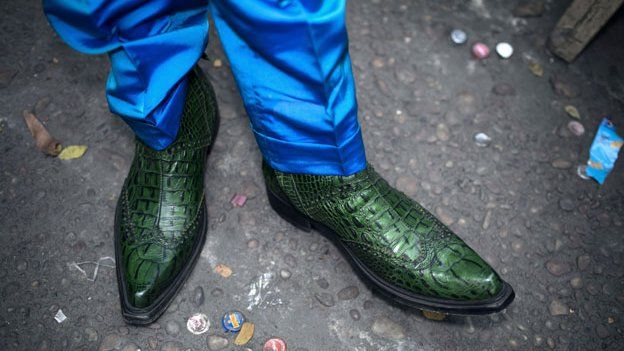 Crocodile-skin boots