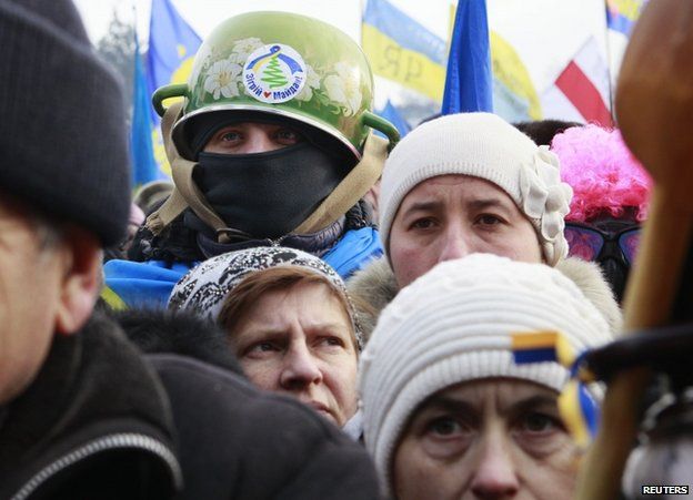 Demonstrators in Kiev, 19 January