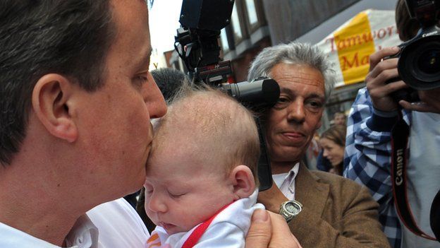 David Cameron kissing baby 2010