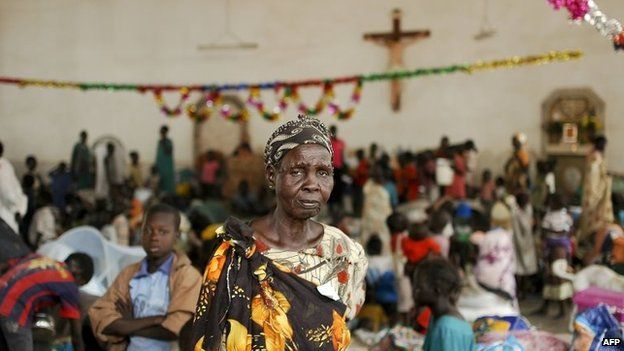 South Sudanese take refuge in the Malakal Catholic Church