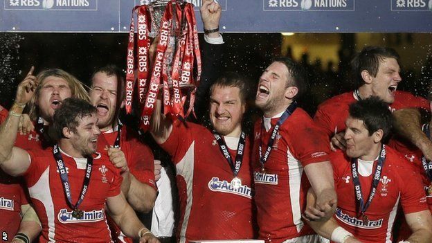 Wales celebrate their Six Nations