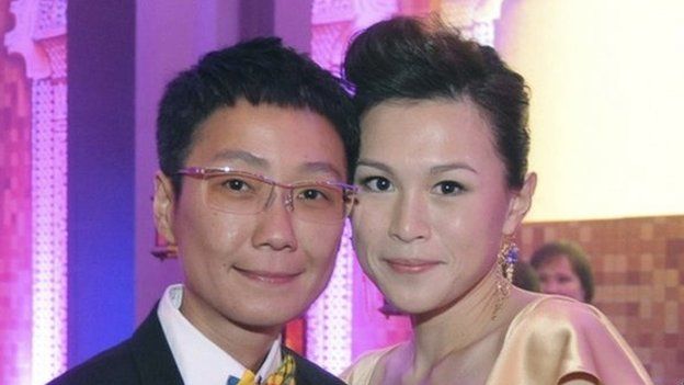 File photo: Gigi Chao, right, daughter of the Hong Kong property tycoon Cecil Chao, poses with her partner Sean Eav at an event in Hong Kong