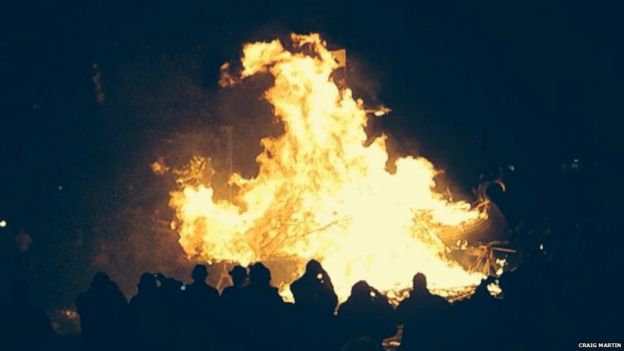 In pictures: Up Helly Aa Viking fire festival - BBC News